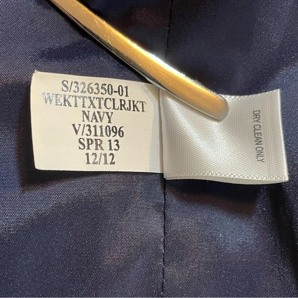 Banana Republic Blue Tweed Blazer Suit Jacket Academia Corpcore Womens Size 6 - Picture 5 of 11